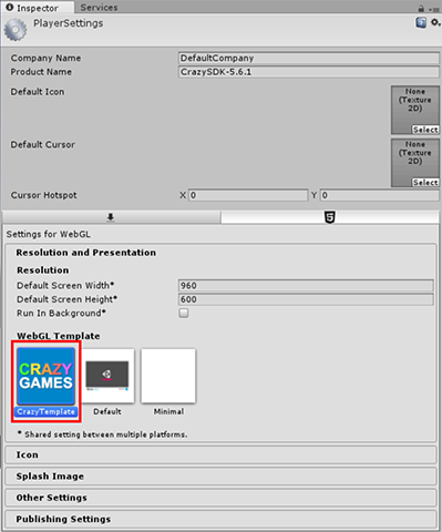 WebGL template
